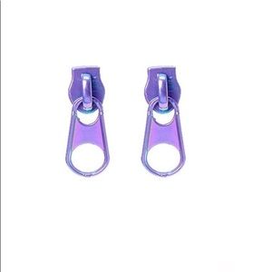 PURPLE ZIPPER EARRINGS